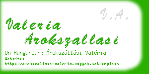 valeria arokszallasi business card
